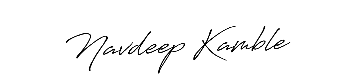 How to make Navdeep Kamble name signature. Use Antro_Vectra_Bolder style for creating short signs online. This is the latest handwritten sign. Navdeep Kamble signature style 7 images and pictures png