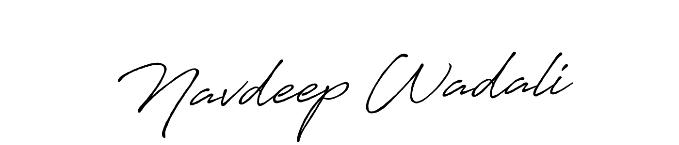 Create a beautiful signature design for name Navdeep Wadali. With this signature (Antro_Vectra_Bolder) fonts, you can make a handwritten signature for free. Navdeep Wadali signature style 7 images and pictures png