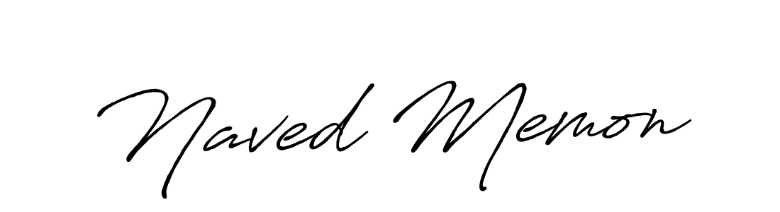 Make a beautiful signature design for name Naved Memon. With this signature (Antro_Vectra_Bolder) style, you can create a handwritten signature for free. Naved Memon signature style 7 images and pictures png