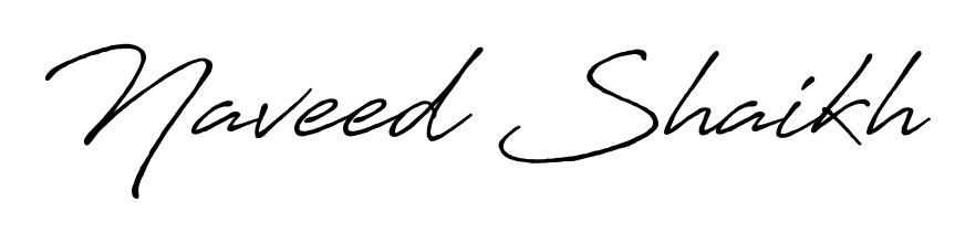 Give your name Naveed Shaikh an exquisite flair with the Antro_Vectra_Bolder script font. Ideal for contracts, resumes, and formal letterheads. Naveed Shaikh signature style 7 images and pictures png