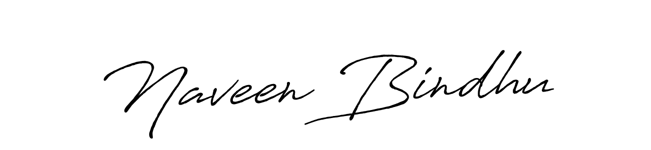 Make a beautiful signature design for name Naveen Bindhu. With this signature (Antro_Vectra_Bolder) style, you can create a handwritten signature for free. Naveen Bindhu signature style 7 images and pictures png
