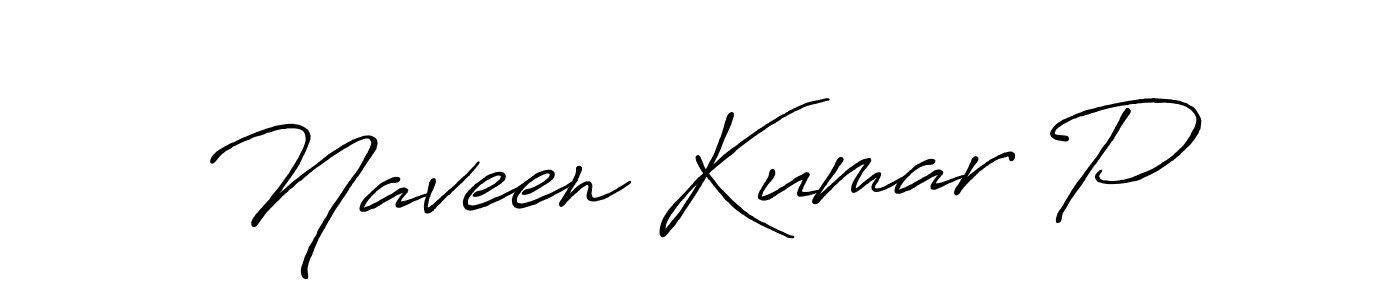 Create a beautiful signature design for name Naveen Kumar P. With this signature (Antro_Vectra_Bolder) fonts, you can make a handwritten signature for free. Naveen Kumar P signature style 7 images and pictures png