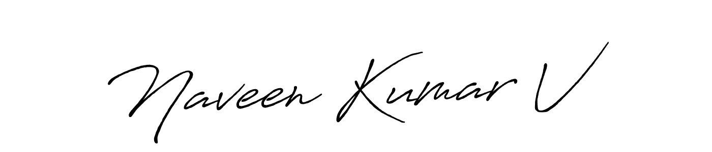 Naveen Kumar V stylish signature style. Best Handwritten Sign (Antro_Vectra_Bolder) for my name. Handwritten Signature Collection Ideas for my name Naveen Kumar V. Naveen Kumar V signature style 7 images and pictures png