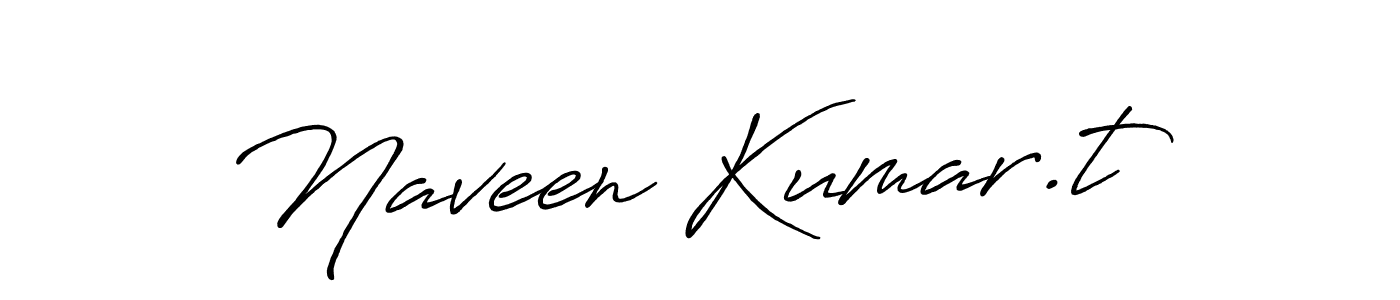 Create a beautiful signature design for name Naveen Kumar.t. With this signature (Antro_Vectra_Bolder) fonts, you can make a handwritten signature for free. Naveen Kumar.t signature style 7 images and pictures png