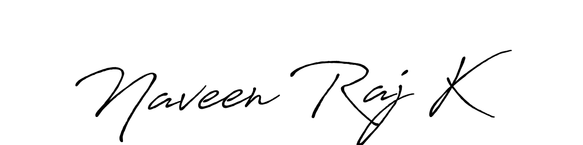 Create a beautiful signature design for name Naveen Raj K. With this signature (Antro_Vectra_Bolder) fonts, you can make a handwritten signature for free. Naveen Raj K signature style 7 images and pictures png