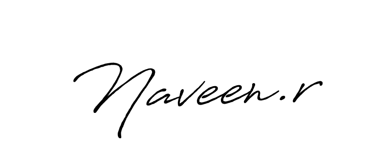 Create a beautiful signature design for name Naveen.r. With this signature (Antro_Vectra_Bolder) fonts, you can make a handwritten signature for free. Naveen.r signature style 7 images and pictures png