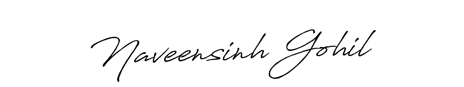 Create a beautiful signature design for name Naveensinh Gohil. With this signature (Antro_Vectra_Bolder) fonts, you can make a handwritten signature for free. Naveensinh Gohil signature style 7 images and pictures png