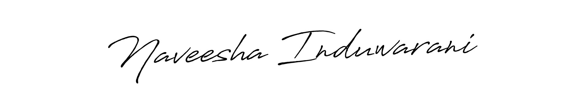 How to make Naveesha Induwarani name signature. Use Antro_Vectra_Bolder style for creating short signs online. This is the latest handwritten sign. Naveesha Induwarani signature style 7 images and pictures png