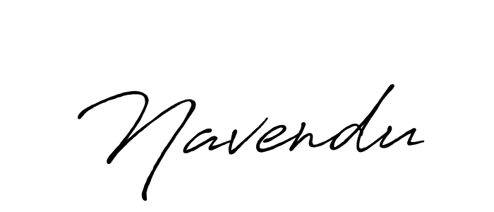 Create a beautiful signature design for name Navendu. With this signature (Antro_Vectra_Bolder) fonts, you can make a handwritten signature for free. Navendu signature style 7 images and pictures png