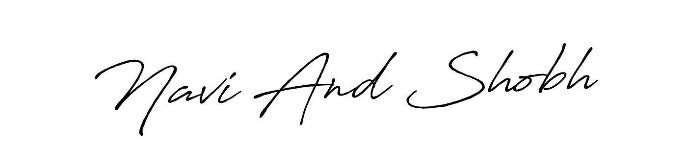 Similarly Antro_Vectra_Bolder is the best handwritten signature design. Signature creator online .You can use it as an online autograph creator for name Navi And Shobh. Navi And Shobh signature style 7 images and pictures png