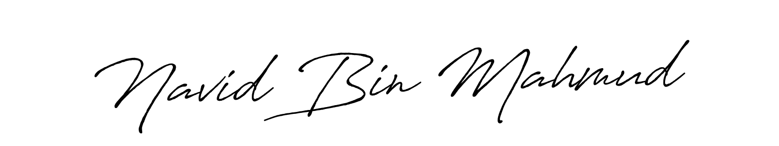 The best way (Antro_Vectra_Bolder) to make a short signature is to pick only two or three words in your name. The name Navid Bin Mahmud include a total of six letters. For converting this name. Navid Bin Mahmud signature style 7 images and pictures png