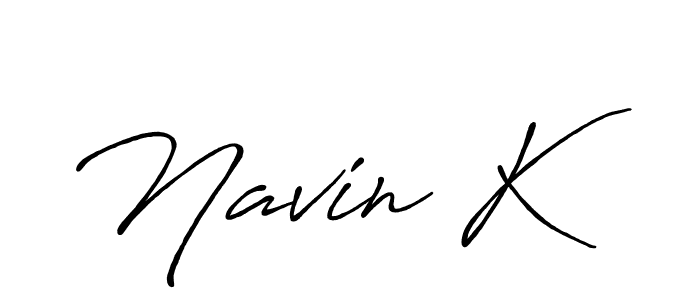 Use a signature maker to create a handwritten signature online. With this signature software, you can design (Antro_Vectra_Bolder) your own signature for name Navin K. Navin K signature style 7 images and pictures png