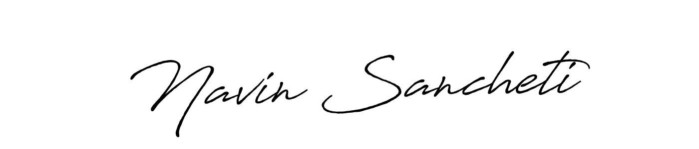 How to make Navin Sancheti name signature. Use Antro_Vectra_Bolder style for creating short signs online. This is the latest handwritten sign. Navin Sancheti signature style 7 images and pictures png