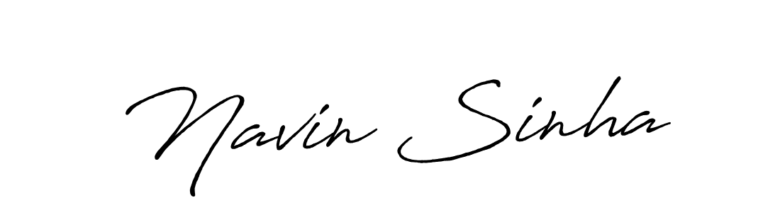 Create a beautiful signature design for name Navin Sinha. With this signature (Antro_Vectra_Bolder) fonts, you can make a handwritten signature for free. Navin Sinha signature style 7 images and pictures png
