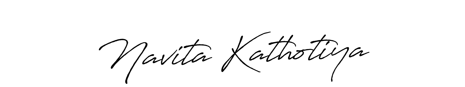 Create a beautiful signature design for name Navita Kathotiya. With this signature (Antro_Vectra_Bolder) fonts, you can make a handwritten signature for free. Navita Kathotiya signature style 7 images and pictures png