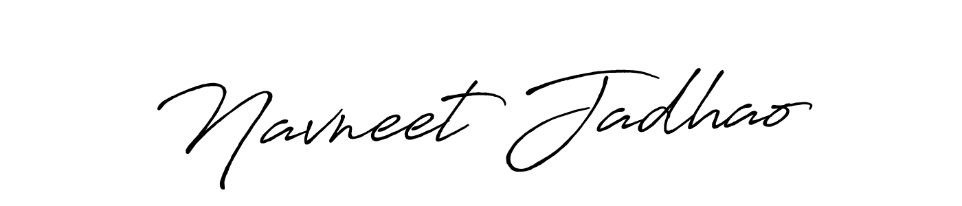 How to make Navneet Jadhao name signature. Use Antro_Vectra_Bolder style for creating short signs online. This is the latest handwritten sign. Navneet Jadhao signature style 7 images and pictures png