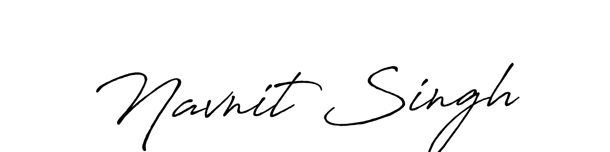 How to make Navnit Singh name signature. Use Antro_Vectra_Bolder style for creating short signs online. This is the latest handwritten sign. Navnit Singh signature style 7 images and pictures png