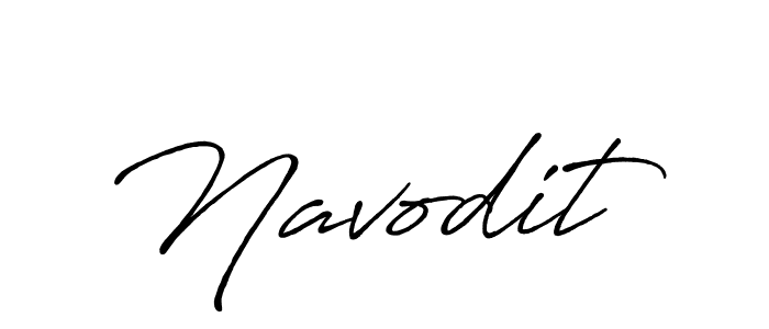 How to make Navodit name signature. Use Antro_Vectra_Bolder style for creating short signs online. This is the latest handwritten sign. Navodit signature style 7 images and pictures png