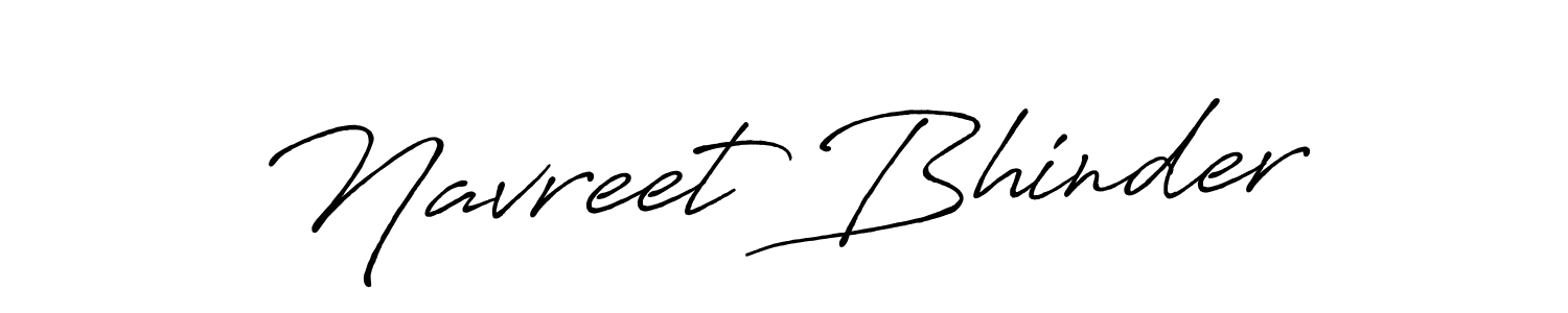 Make a beautiful signature design for name Navreet Bhinder. With this signature (Antro_Vectra_Bolder) style, you can create a handwritten signature for free. Navreet Bhinder signature style 7 images and pictures png
