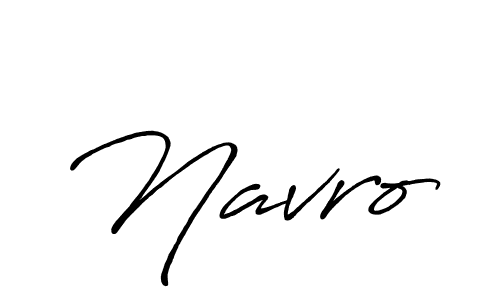 Make a beautiful signature design for name Navro. With this signature (Antro_Vectra_Bolder) style, you can create a handwritten signature for free. Navro signature style 7 images and pictures png