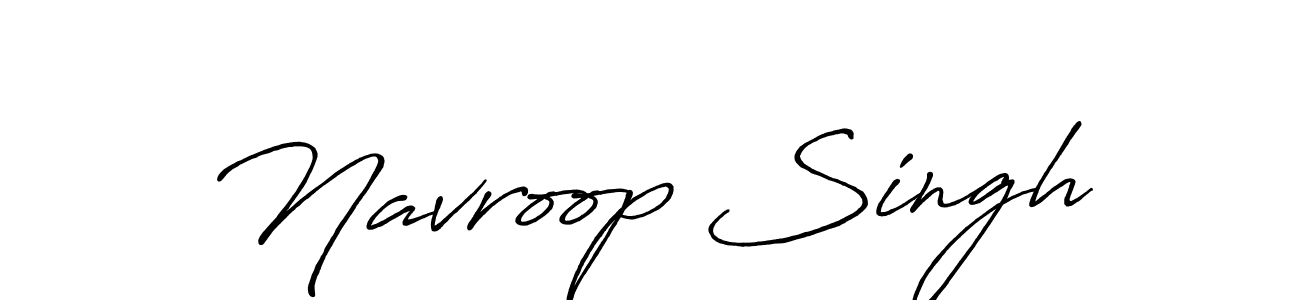 Create a beautiful signature design for name Navroop Singh. With this signature (Antro_Vectra_Bolder) fonts, you can make a handwritten signature for free. Navroop Singh signature style 7 images and pictures png