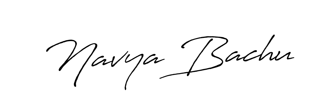 Navya Bachu stylish signature style. Best Handwritten Sign (Antro_Vectra_Bolder) for my name. Handwritten Signature Collection Ideas for my name Navya Bachu. Navya Bachu signature style 7 images and pictures png