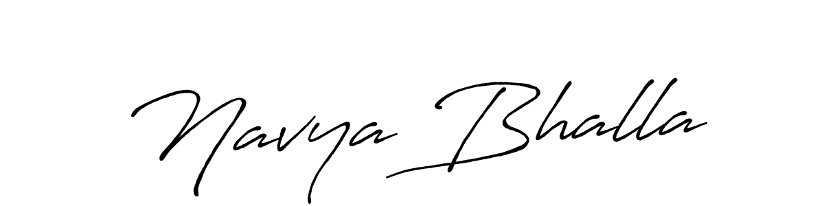 How to make Navya Bhalla name signature. Use Antro_Vectra_Bolder style for creating short signs online. This is the latest handwritten sign. Navya Bhalla signature style 7 images and pictures png
