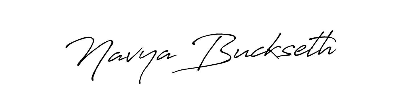 Create a beautiful signature design for name Navya Buckseth. With this signature (Antro_Vectra_Bolder) fonts, you can make a handwritten signature for free. Navya Buckseth signature style 7 images and pictures png