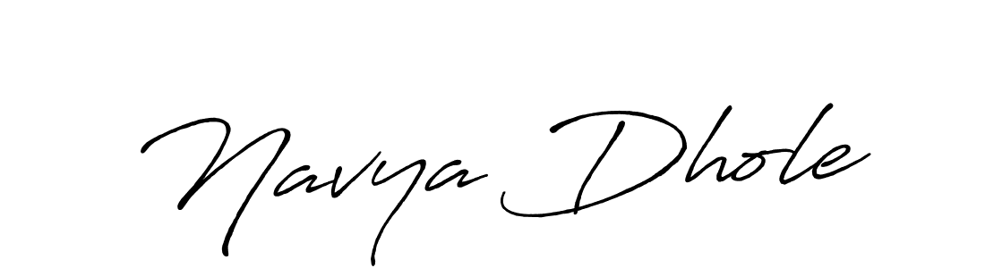 Make a beautiful signature design for name Navya Dhole. With this signature (Antro_Vectra_Bolder) style, you can create a handwritten signature for free. Navya Dhole signature style 7 images and pictures png