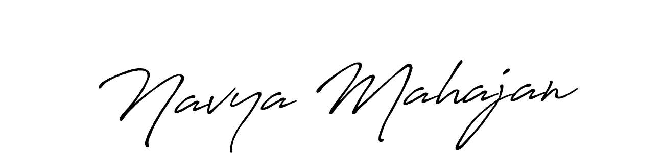 How to make Navya Mahajan name signature. Use Antro_Vectra_Bolder style for creating short signs online. This is the latest handwritten sign. Navya Mahajan signature style 7 images and pictures png