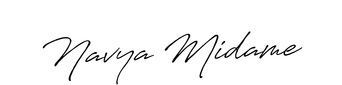 Also You can easily find your signature by using the search form. We will create Navya Midame name handwritten signature images for you free of cost using Antro_Vectra_Bolder sign style. Navya Midame signature style 7 images and pictures png