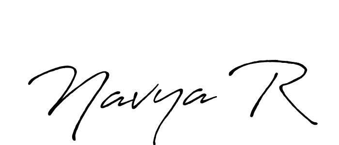 Create a beautiful signature design for name Navya R. With this signature (Antro_Vectra_Bolder) fonts, you can make a handwritten signature for free. Navya R signature style 7 images and pictures png