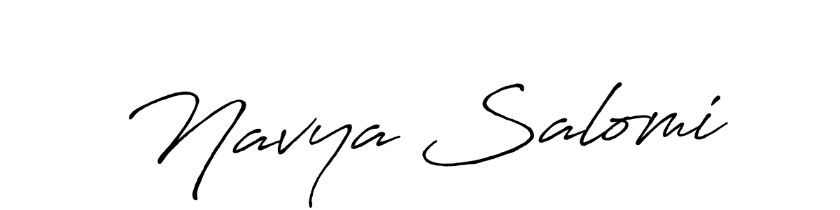 Create a beautiful signature design for name Navya Salomi. With this signature (Antro_Vectra_Bolder) fonts, you can make a handwritten signature for free. Navya Salomi signature style 7 images and pictures png