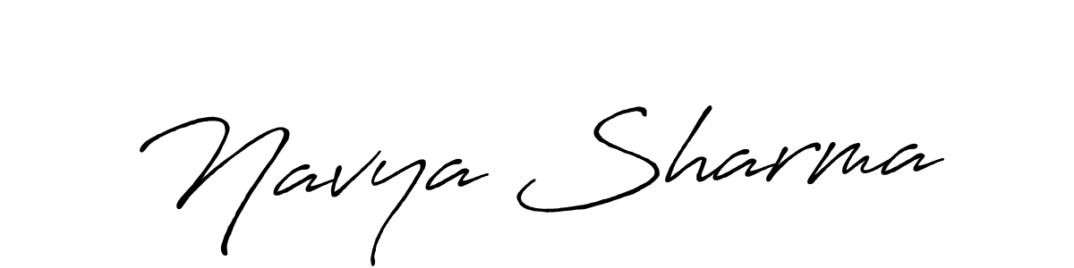 Make a beautiful signature design for name Navya Sharma. With this signature (Antro_Vectra_Bolder) style, you can create a handwritten signature for free. Navya Sharma signature style 7 images and pictures png