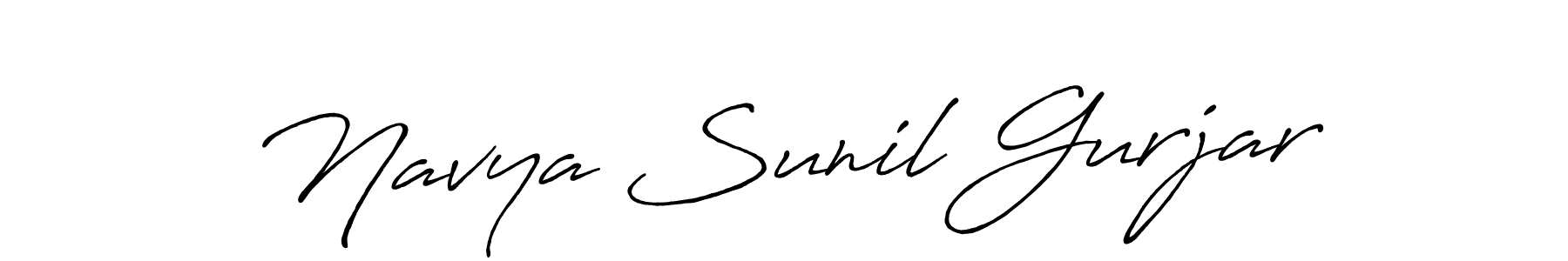 Navya Sunil Gurjar stylish signature style. Best Handwritten Sign (Antro_Vectra_Bolder) for my name. Handwritten Signature Collection Ideas for my name Navya Sunil Gurjar. Navya Sunil Gurjar signature style 7 images and pictures png