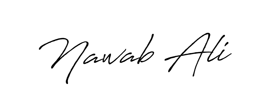 How to make Nawab Ali name signature. Use Antro_Vectra_Bolder style for creating short signs online. This is the latest handwritten sign. Nawab Ali signature style 7 images and pictures png