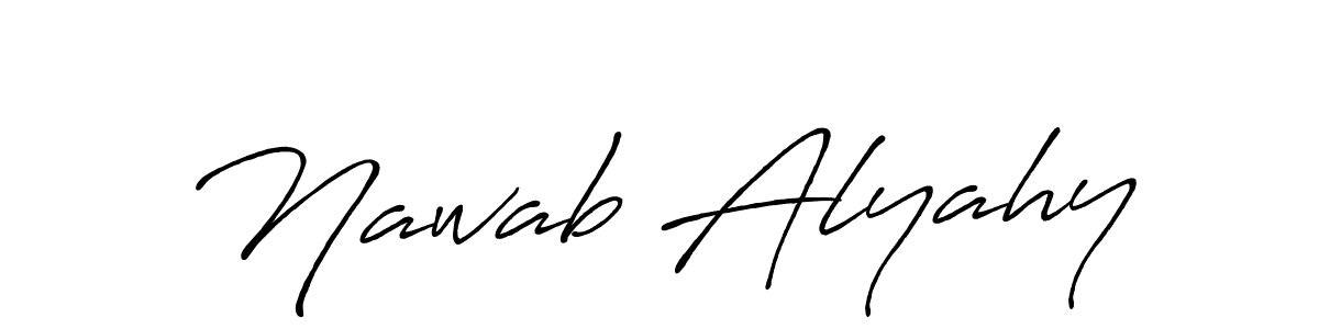 How to make Nawab Alyahy name signature. Use Antro_Vectra_Bolder style for creating short signs online. This is the latest handwritten sign. Nawab Alyahy signature style 7 images and pictures png