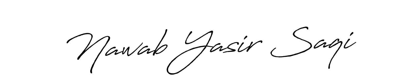How to make Nawab Yasir Saqi name signature. Use Antro_Vectra_Bolder style for creating short signs online. This is the latest handwritten sign. Nawab Yasir Saqi signature style 7 images and pictures png