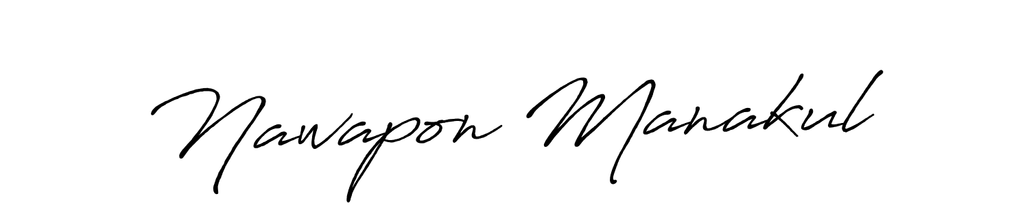 Create a beautiful signature design for name Nawapon Manakul. With this signature (Antro_Vectra_Bolder) fonts, you can make a handwritten signature for free. Nawapon Manakul signature style 7 images and pictures png