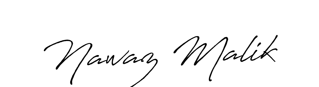 Use a signature maker to create a handwritten signature online. With this signature software, you can design (Antro_Vectra_Bolder) your own signature for name Nawaz Malik. Nawaz Malik signature style 7 images and pictures png