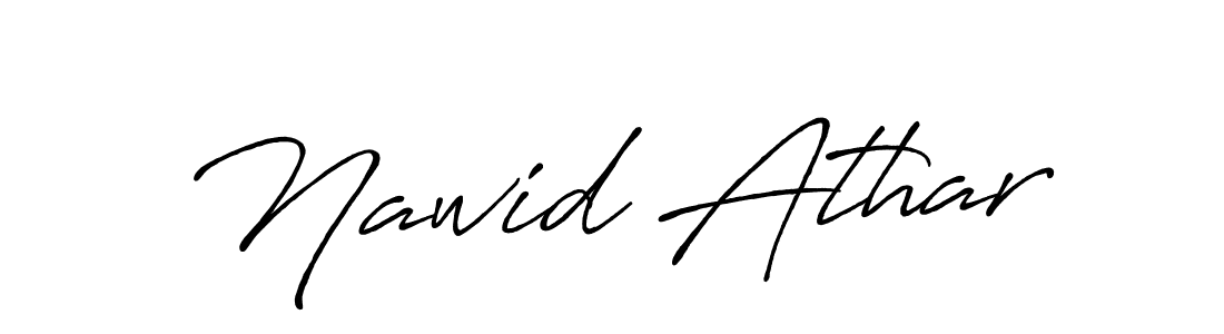 How to make Nawid Athar name signature. Use Antro_Vectra_Bolder style for creating short signs online. This is the latest handwritten sign. Nawid Athar signature style 7 images and pictures png