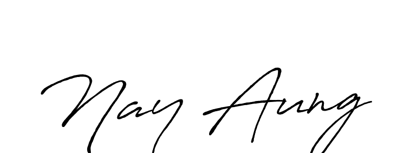 Nay Aung stylish signature style. Best Handwritten Sign (Antro_Vectra_Bolder) for my name. Handwritten Signature Collection Ideas for my name Nay Aung. Nay Aung signature style 7 images and pictures png