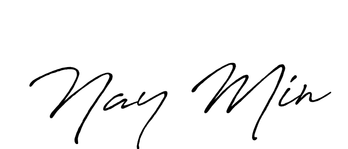 Make a beautiful signature design for name Nay Min. With this signature (Antro_Vectra_Bolder) style, you can create a handwritten signature for free. Nay Min signature style 7 images and pictures png