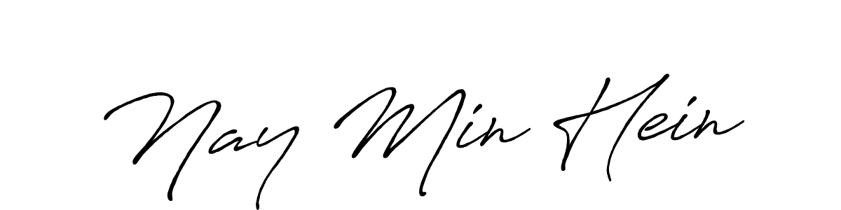 Similarly Antro_Vectra_Bolder is the best handwritten signature design. Signature creator online .You can use it as an online autograph creator for name Nay Min Hein. Nay Min Hein signature style 7 images and pictures png