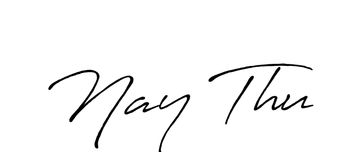 Nay Thu stylish signature style. Best Handwritten Sign (Antro_Vectra_Bolder) for my name. Handwritten Signature Collection Ideas for my name Nay Thu. Nay Thu signature style 7 images and pictures png