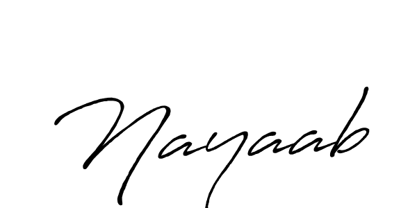 Design your own signature with our free online signature maker. With this signature software, you can create a handwritten (Antro_Vectra_Bolder) signature for name Nayaab. Nayaab signature style 7 images and pictures png