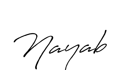 Create a beautiful signature design for name Nayab. With this signature (Antro_Vectra_Bolder) fonts, you can make a handwritten signature for free. Nayab signature style 7 images and pictures png