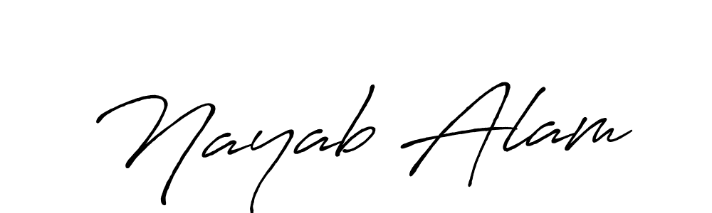 Use a signature maker to create a handwritten signature online. With this signature software, you can design (Antro_Vectra_Bolder) your own signature for name Nayab Alam. Nayab Alam signature style 7 images and pictures png