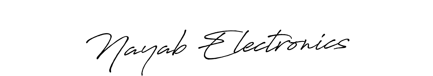 How to make Nayab Electronics signature? Antro_Vectra_Bolder is a professional autograph style. Create handwritten signature for Nayab Electronics name. Nayab Electronics signature style 7 images and pictures png