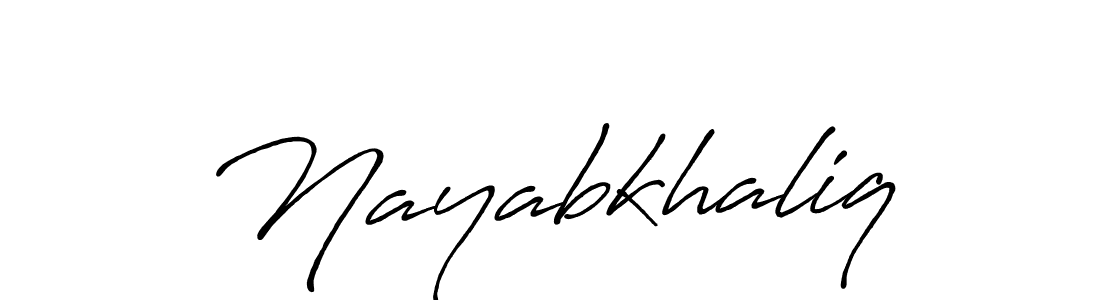 Make a beautiful signature design for name Nayabkhaliq. With this signature (Antro_Vectra_Bolder) style, you can create a handwritten signature for free. Nayabkhaliq signature style 7 images and pictures png